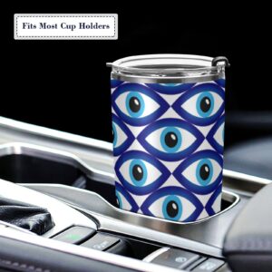 Wusikd Evil Eye Blue Straw Cup 20 oz Vacuum Insulated Cup Colorful Sports Water Bottles Stainless Steel Travel Mug Car Water Cup with Straw Lid