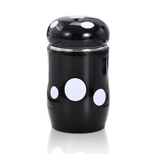 resarea mushroom stainless steel thermos mini portable water bottle easy to carry keeps cold and hot for kid and women vacuum insulation proof leak black