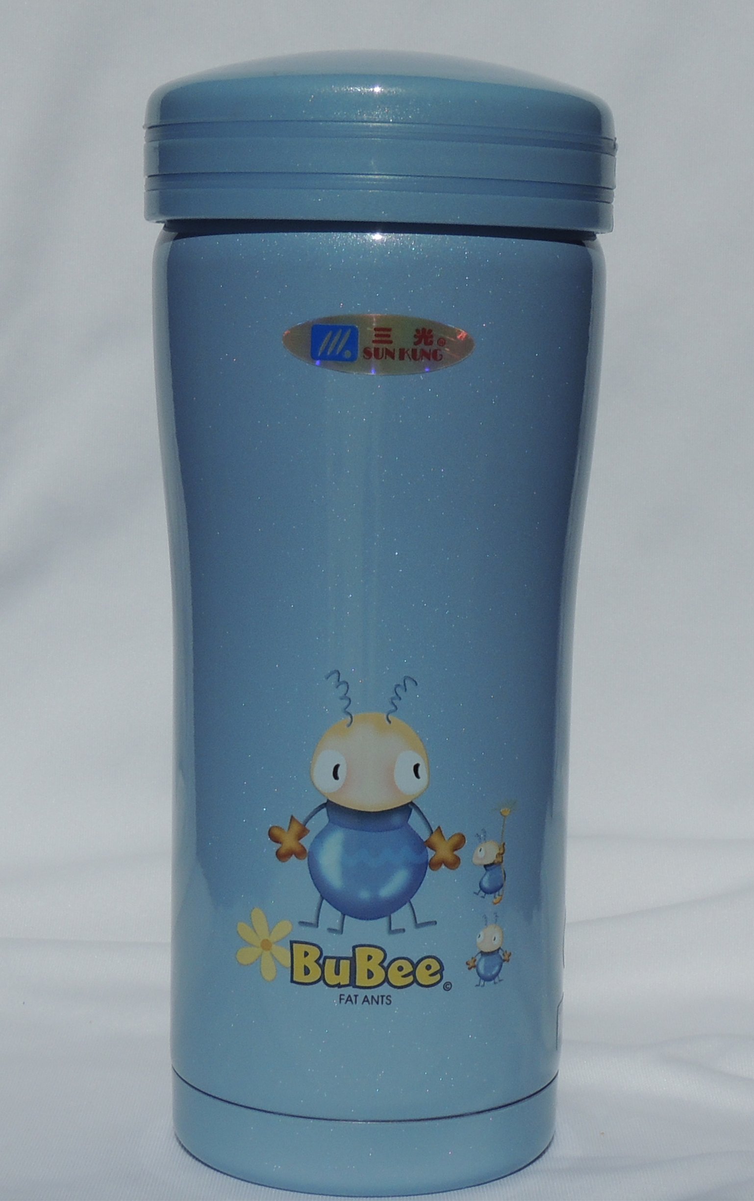 BuBee F-350E Stainless Steel Vacuum Insulated Travel Mug/Tumbler, 0.35 Liter, Blue, Pink