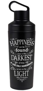 harry potter official happiness 18 oz insulated water bottle, leak resistant, vacuum insulated stainless steel with 2-in-1 loop cap