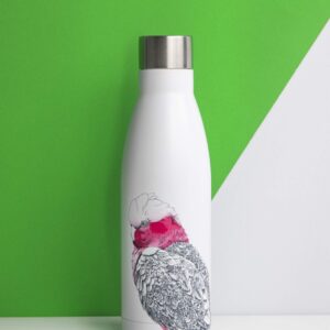 Maxwell & Williams Marini Ferlazzo Insulated Water Bottle with Galah Design, Double Wall Stainless Steel, White, 500 ml