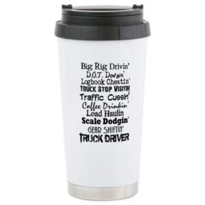 cafepress big rig drivin' stainless steel travel mug stainless steel travel mug, insulated 20 oz. coffee tumbler
