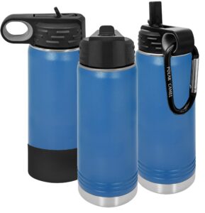 polar camel water bottle 20oz with flip-top lid and straw, vacuum insulated flask, stainless steel sports double wall thermos boys girls water bottle (royal blue, 20 oz)