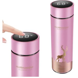 Coffee thermos,Coffee bottle,Tea Infuser Bottle,Smart Sports Water Bottle with LED Temperature Display,Double Wall Vacuum Insulated Water Bottle, Stay 12 hours of hot or cold water (D)