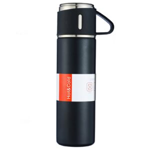 yunyoda vacuum insulated bottle, stainless steel thermo 500ml /16.9oz/vacuum insulated wide mouth bottle with cup for coffee hot drink and cold drink water flask.