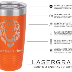 LaserGram 20oz Vacuum Insulated Tumbler Mug, Skateboarding, Personalized Engraving Included (Orange)