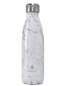 manna vogue stainless steel bottle 17 oz (500 ml), marble white