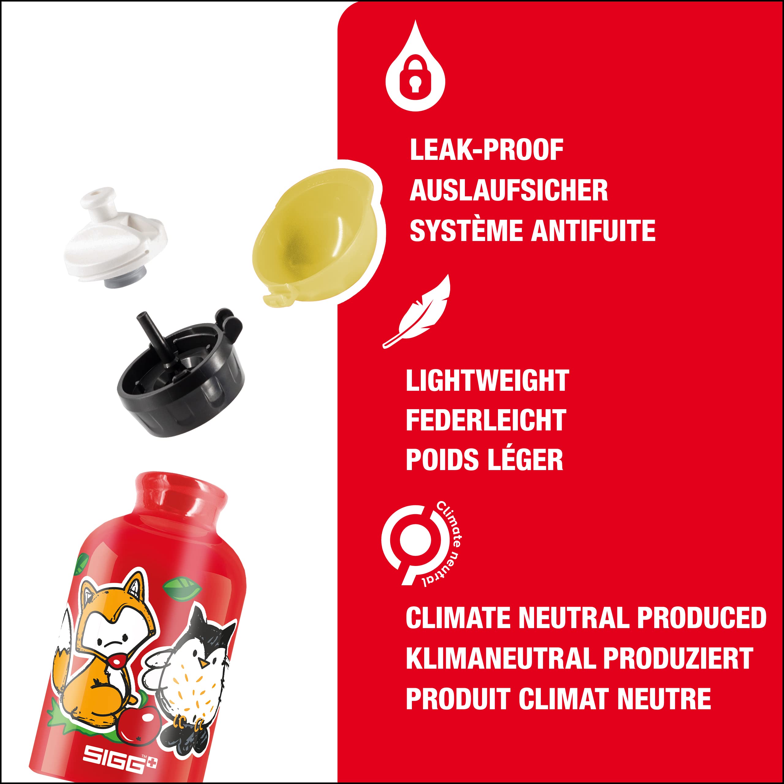 Sigg - Kids Water Bottle - Forest Kids - Leakproof - Lightweight - BPA Free - Aluminum - 10 Oz