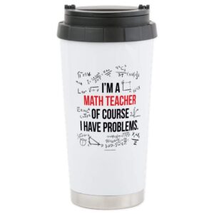 cafepress math teacher problems stainless steel travel mug stainless steel travel mug, insulated 20 oz. coffee tumbler