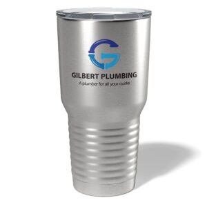 personalized 30oz (17 colors) printed insulated stainless steel tumbler with lid - custom promotional items with your logo - bulk company small business party favors (stainless)