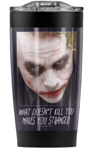 logovision batman dark knight joker stranger stainless steel tumbler 20 oz coffee travel mug/cup, vacuum insulated & double wall with leakproof sliding lid | great for hot drinks and cold beverages