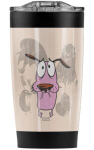 logovision courage the cowardly dog monsters stainless steel tumbler 20 oz coffee travel mug/cup, vacuum insulated & double wall with leakproof sliding lid | great for hot drinks and cold beverages