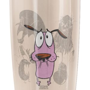 Logovision Courage the Cowardly Dog Monsters Stainless Steel Tumbler 20 oz Coffee Travel Mug/Cup, Vacuum Insulated & Double Wall with Leakproof Sliding Lid | Great for Hot Drinks and Cold Beverages