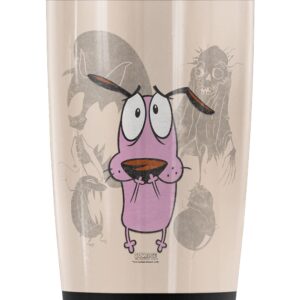 Logovision Courage the Cowardly Dog Monsters Stainless Steel Tumbler 20 oz Coffee Travel Mug/Cup, Vacuum Insulated & Double Wall with Leakproof Sliding Lid | Great for Hot Drinks and Cold Beverages