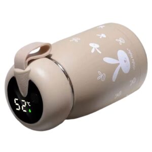 ztgd cute insulated water bottle 320ml for kid and lady,kawaii thermos cup with led display and cute pattern,stainless steel coffee vacuum thermos bottle keep drinks hot or cold for travel school off