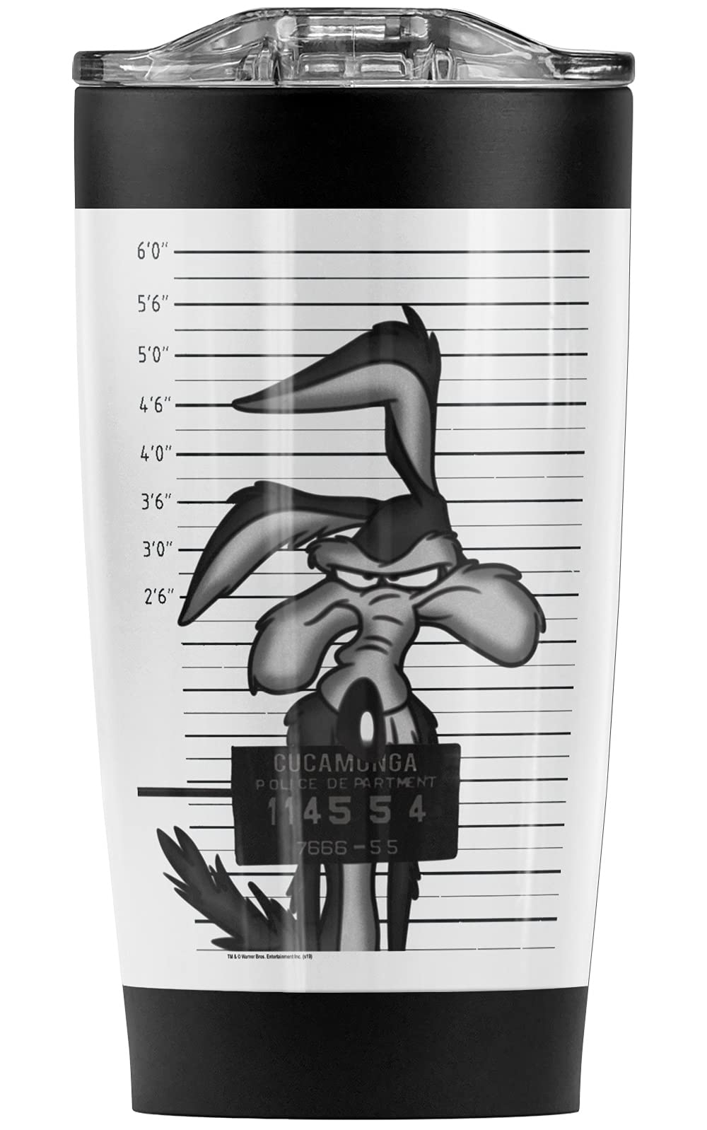 Logovision Looney Tunes Wile E. Coyote Busted Stainless Steel Tumbler 20 oz Coffee Travel Mug/Cup, Vacuum Insulated & Double Wall with Leakproof Sliding Lid | Great for Hot Drinks and Cold Beverages