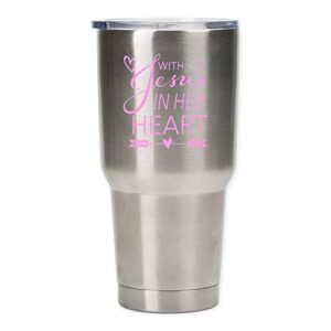 elanze designs with jesus and coffee unstoppable stainless steel 30 oz travel mug with lid