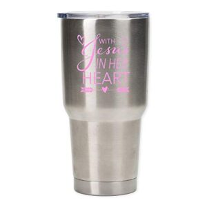 Elanze Designs With Jesus And Coffee Unstoppable Stainless Steel 30 oz Travel Mug with Lid