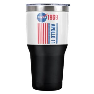 logovision nasa apollo 11 1969 flag stainless steel tumbler 30 oz coffee travel cup, vacuum insulated & double wall with leakproof sliding lid | great for hot drinks and cold beverages