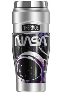 thermos nasa worm floating in space stainless king stainless steel travel tumbler, vacuum insulated & double wall, 16oz