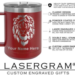 LaserGram 15oz Vacuum Insulated Coffee Mug, Disc Golf, Personalized Engraving Included (Maroon)