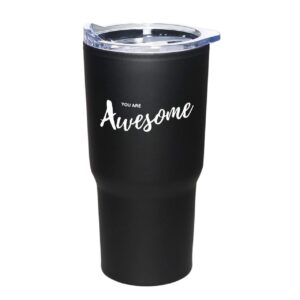 12- Piece Set "You Are Awesome" Black 20 oz Stainless Tumblers/Nurse Appreciation Gifts/Employee Thank You Stainless Tumbler/Teacher Thanks/Corporate Thank You Travel Mugs/Nurse's Day Gifts