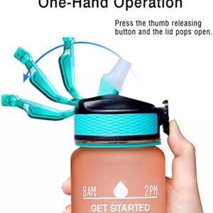 1 Littre Water bottle Motivational Water Bottle with Time Marker & Removable Strainer to Remind You Drink More Water, Fast Flow, Leakproof BPA Free Sport Water Bottle for Fitness and Outdoor …