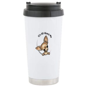 cafepress tan chihuahua iaam stainless steel travel mug stainless steel travel mug, insulated 20 oz. coffee tumbler