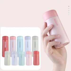 Buric Water Bottle, Stainless Steel Vacuum Insulated Leakproof Mini Vacuum Flask (Pink)