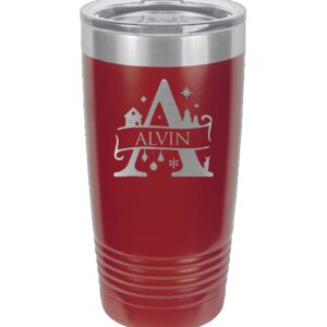 Christmas Personalized Name Tumbler, Laser Engraved Coffee Mug Gift Idea, Insulated Hot and Cold Drinks with Stainless Steel Cup, Unique gift for holiday season
