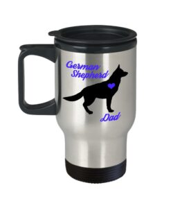 german shepherd dad travel mug - novelty coffee cup