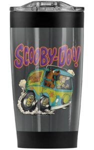 logovision scooby-doo scoob fink stainless steel tumbler 20 oz coffee travel mug/cup, vacuum insulated & double wall with leakproof sliding lid | great for hot drinks and cold beverages