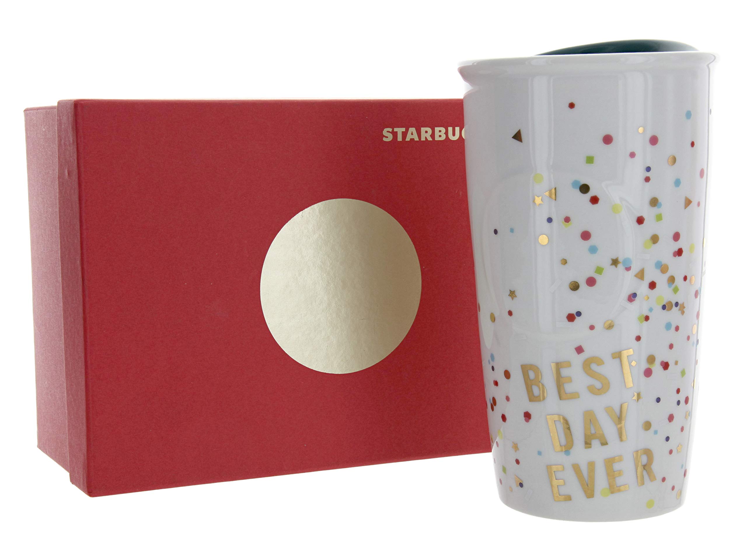 Starbucks Confetti " Best Day Ever" Double Wall Traveler, 12 Fl Oz (11051192)