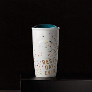 Starbucks Confetti " Best Day Ever" Double Wall Traveler, 12 Fl Oz (11051192)