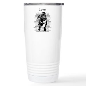 cafepress pit bull love travel mug stainless steel travel mug, insulated 20 oz. coffee tumbler