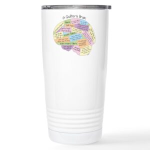 cafepress quilter's brain stainless steel travel mug stainless steel travel mug, insulated 20 oz. coffee tumbler