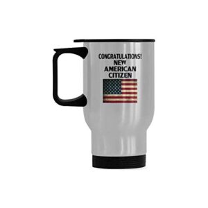 New American Citizen Coffee Mug or Office Tea Cups - American Citizenship Flag Stainless Steel Travel Mug 14 Ounce For US Citizen Gift Mug