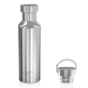 20oz stainless steel water bottle,sports water bottle,water filter bottle make alkaline ionized water,excellent taste, double wall vacuum insulated cold,for outdoor sport,travel(sliver)
