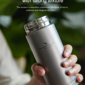 Boundless Voyage 450ml(15.84fl.oz) Titanium Vacuum with Filter Double Layer Lightweight Portable Tea Coffee Wine Whisky for Hiking Camping Picnic Gift A-Ti3010D