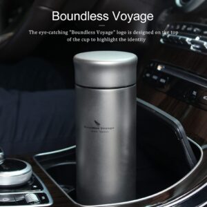 Boundless Voyage 450ml(15.84fl.oz) Titanium Vacuum with Filter Double Layer Lightweight Portable Tea Coffee Wine Whisky for Hiking Camping Picnic Gift A-Ti3010D