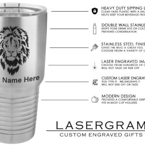 LaserGram 30oz Vacuum Insulated Tumbler Mug, Motorcycle, Personalized Engraving Included (Stainless Steel)