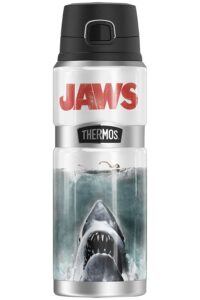 jaws jaws classic thermos stainless king stainless steel drink bottle, vacuum insulated & double wall, 24oz