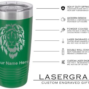 LaserGram 20oz Vacuum Insulated Tumbler Mug, Four Leaf Clover, Personalized Engraving Included (Green)