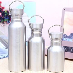 Drinking Bottles for Adults,350/500/750ml Portable Single Stainless Steel Travel Jug Water Bottle Kettle - Silver 750ml