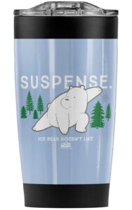 logovision we bare bears suspense stainless steel tumbler 20 oz coffee travel mug/cup, vacuum insulated & double wall with leakproof sliding lid | great for hot drinks and cold beverages