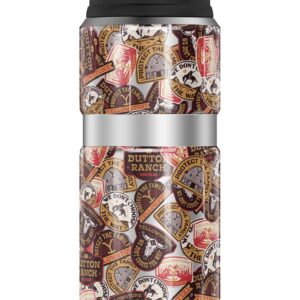 Yellowstone OFFICIAL Yellowstone Badges THERMOS STAINLESS KING Stainless Steel Drink Bottle, Vacuum insulated & Double Wall, 24oz