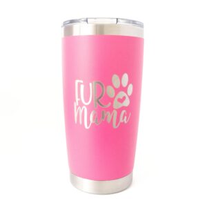 cat mugs for women, cat coffee mugs, cat mom mug, dog tumbler, 20 oz fur mama coffee mug