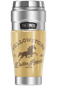 thermos yellowstone official yellowstone dutton ranch horse stainless king stainless steel travel tumbler, vacuum insulated & double wall, 16oz