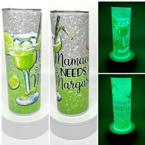 glow in the dark mamacita needs a margarita tumbler cup