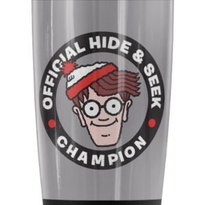 Logovision Where's Waldo Champion Stainless Steel Tumbler 20 oz Coffee Travel Mug/Cup, Vacuum Insulated & Double Wall with Leakproof Sliding Lid | Great for Hot Drinks and Cold Beverages